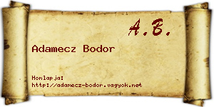 Adamecz Bodor névjegykártya